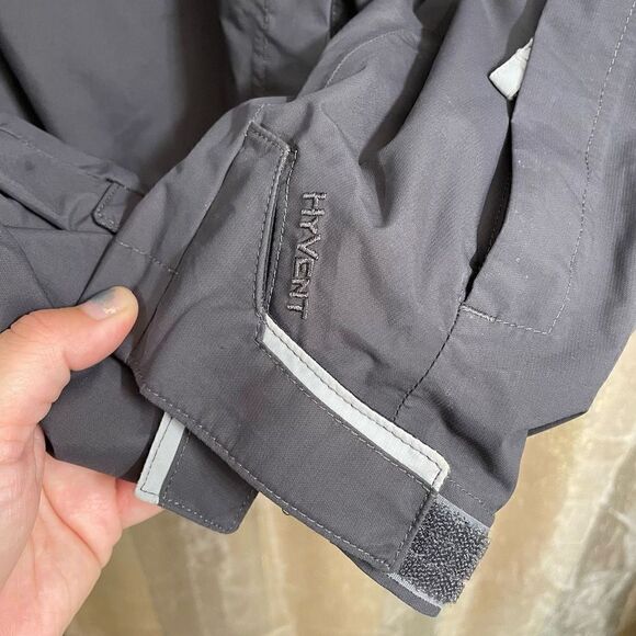 The North Face Mens Black Gray HyVent Winter Snow Rain Hooded Jacket Medium - Picture 7 of 13